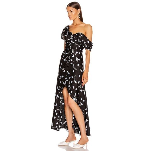 Self-Portrait Abstract Geo Print Off Shoulder Dress - Picture 3 of 12